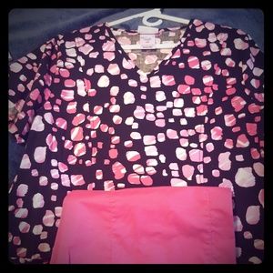 ScrubStar pink and black scrubs